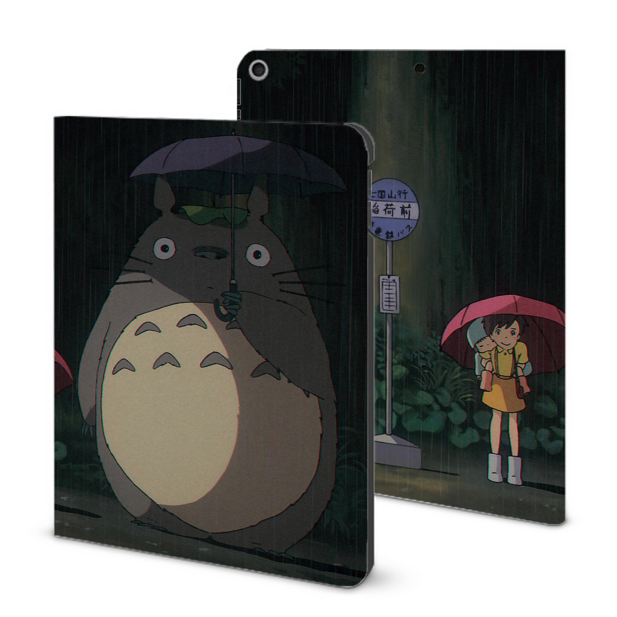 （画像用） となりのトトロ 草壁メイ 草壁サツキ My Neighbor Totoro Satsuki Kusakabe Mei Kusakabe IPad ケース ブック型 PUレザー TPU 耐衝撃 軽量 薄型 ペン収納なし 全面保護 IPad 各モデル対応